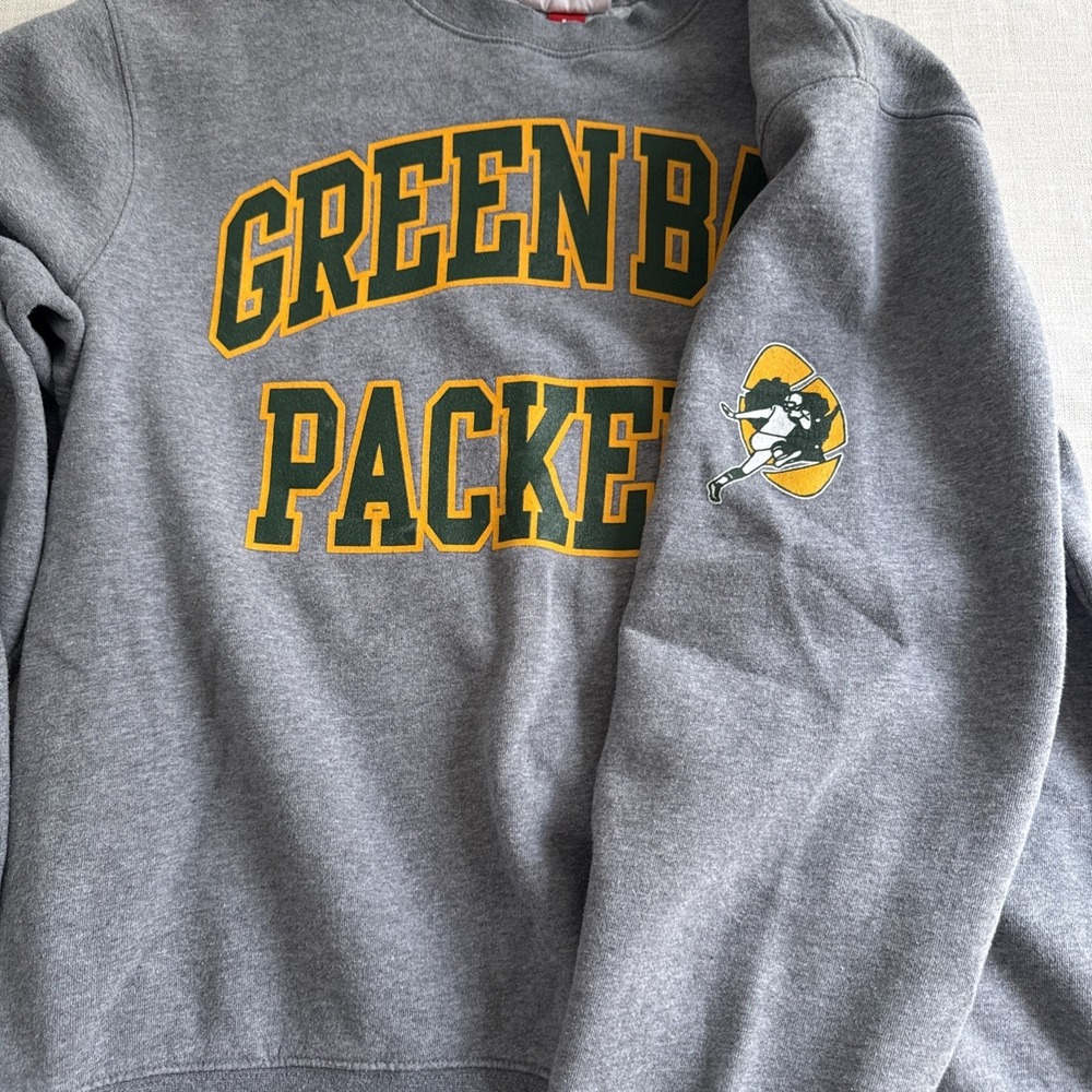 Mitchell Ness Sweatshirt Adults L Gray Throwback Fleece Greenbay Packers - Picture 15 of 15
